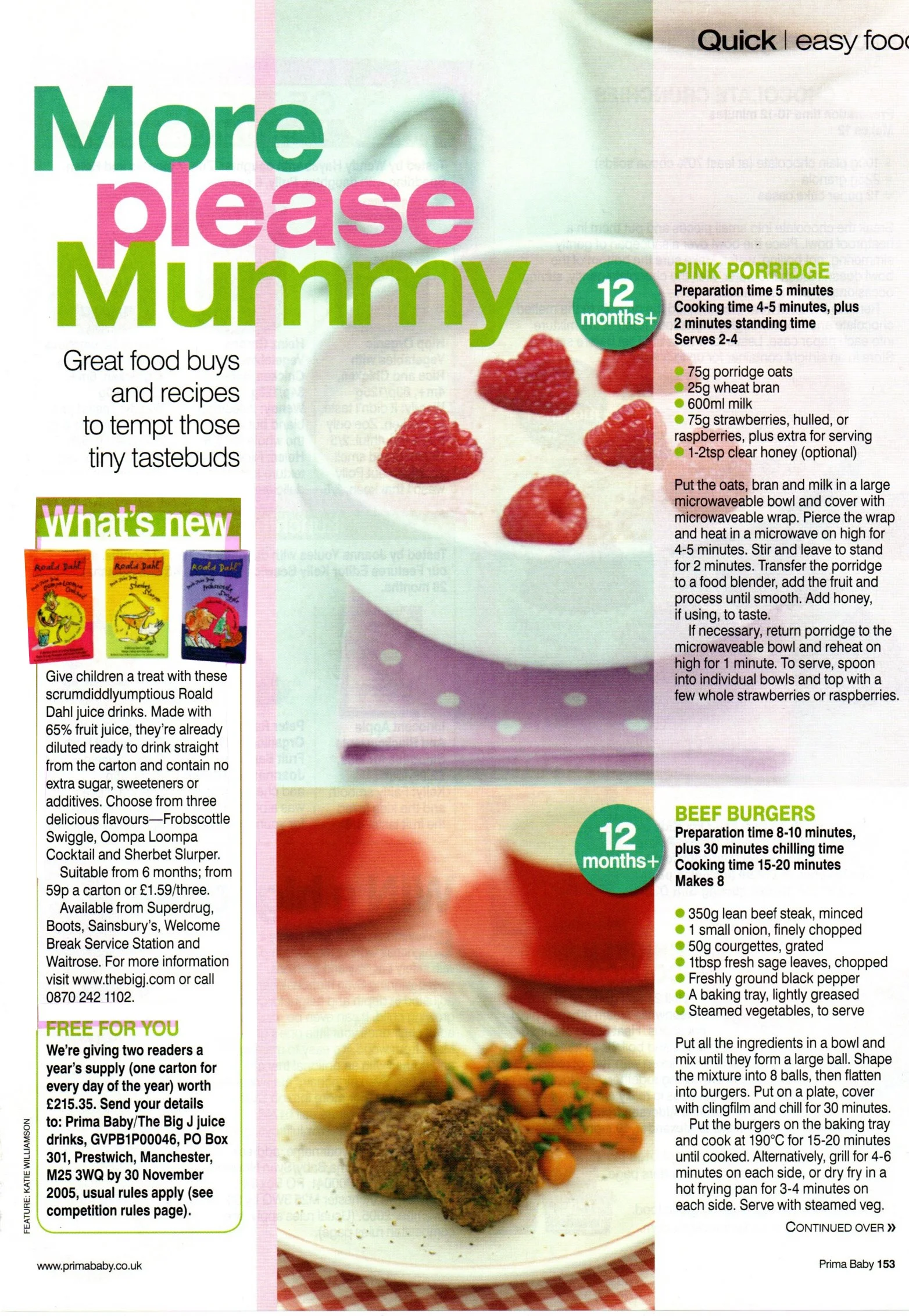 Image of a page of Prima Baby magazine to indicate parenting copywriting