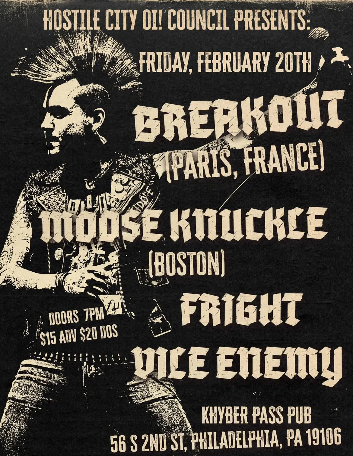 BREAKOUT (PARIS), MOOSEKNUCKLE, FREIGHT, VILE ENEMY