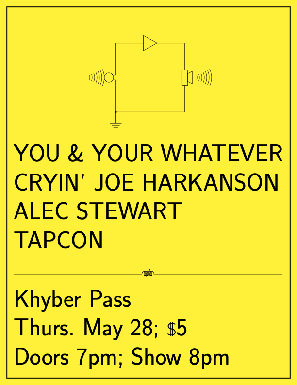 YOU & YOUR WHATEVER / CRYIN JOE HARKANSON / ALEC STEWART / TAPCON