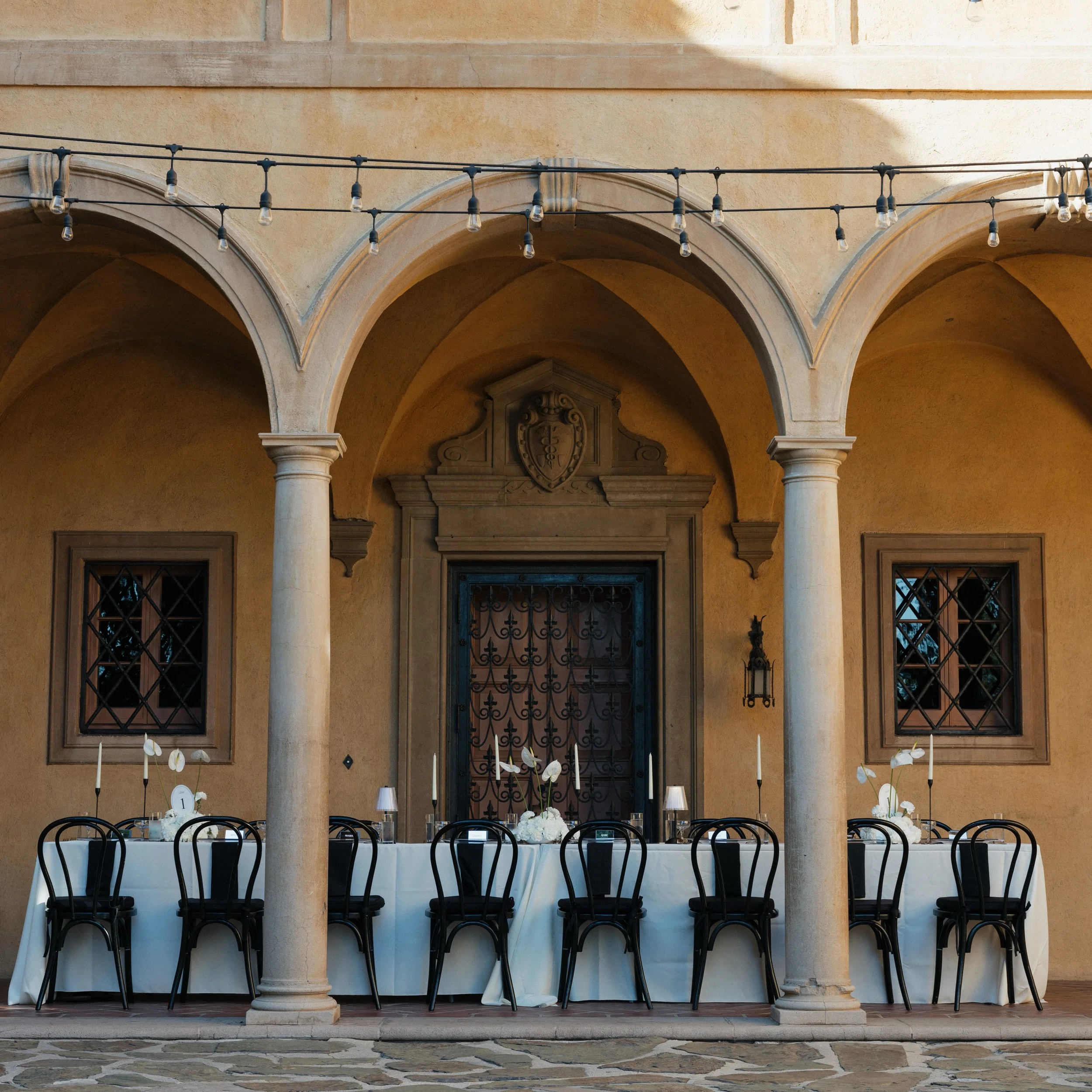 C + C 

&bull;
&bull;

Planning + Coordination @loverevents 
Photography @jasminebrookephotography 
Videography @tieandveil 
Content Creation @snowinjune.co 
Venue @villadelsoldoro 
Florals @theenchantedflorist 
Catering + Bar @fundamentalevents 
Ren