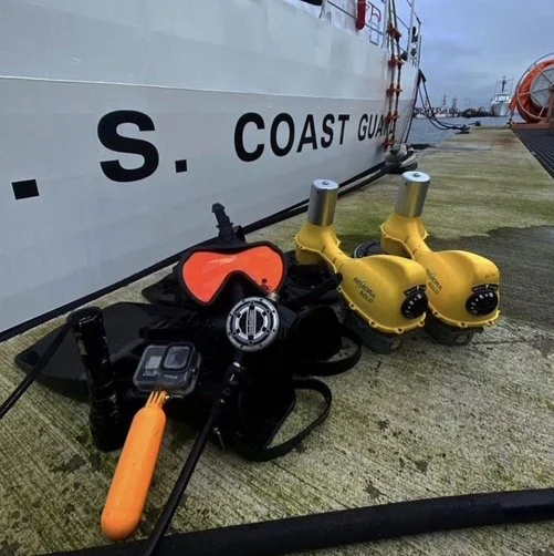 Underwater commercial large boat hull cleaning - diving expertise with top equipment Remora. San Francisco Bay Area: Alameda, Ballena Bay, Oakland, San Francisco, Sausalito, Treasure Island, Berkeley, Emeryville (Poseidon Boat Services)