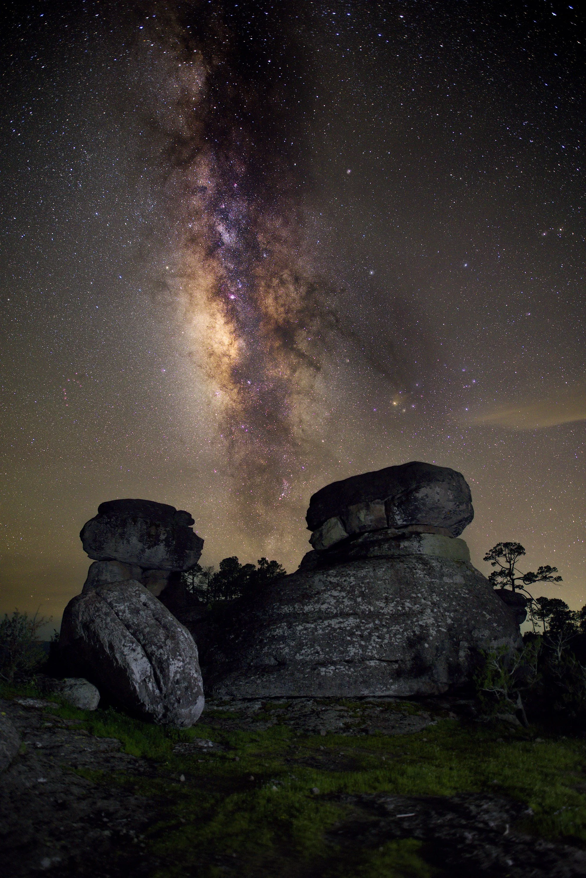 Vía láctea en el parque de Mexiquillo, Durango, México