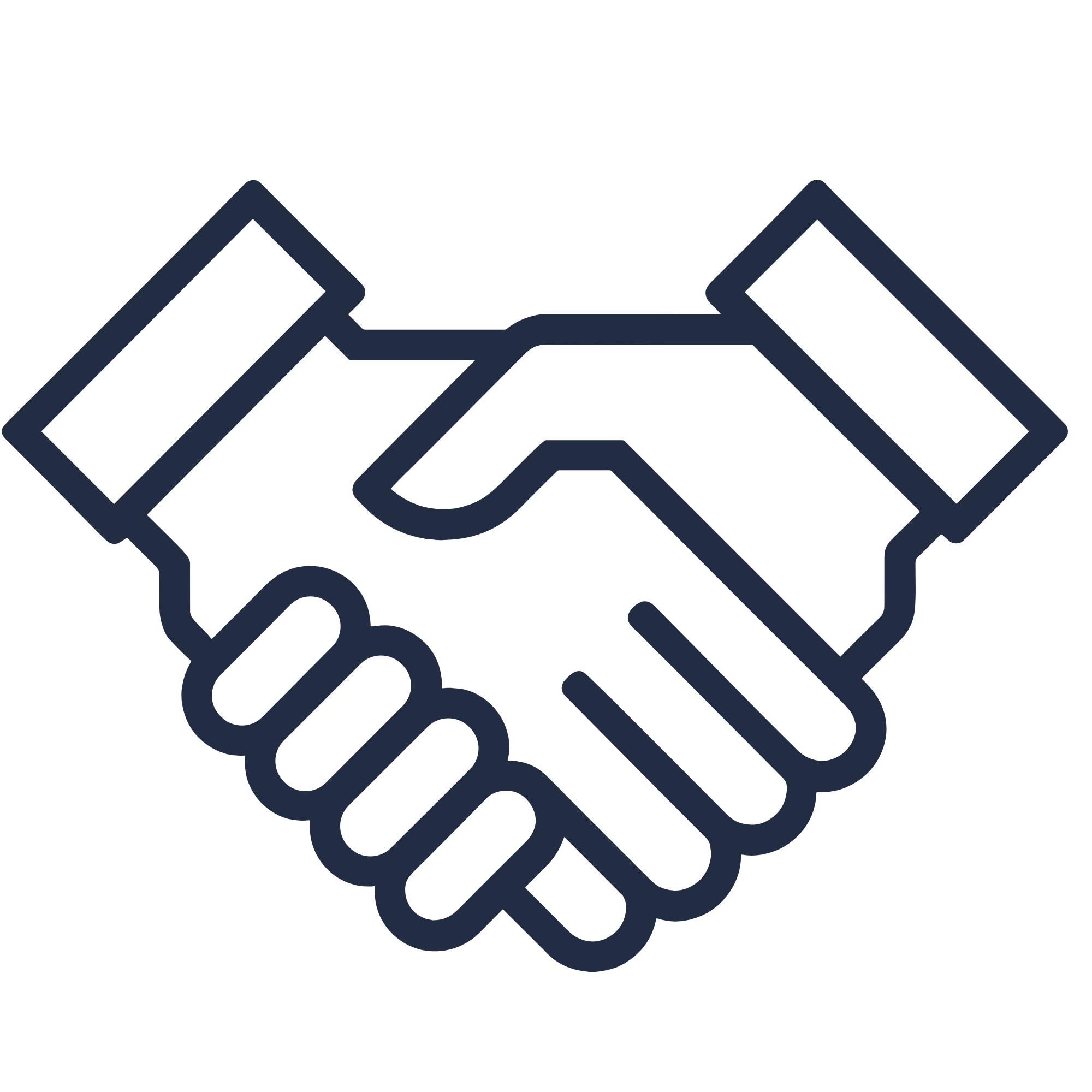 Icon of a handshake representing agreement or partnership.