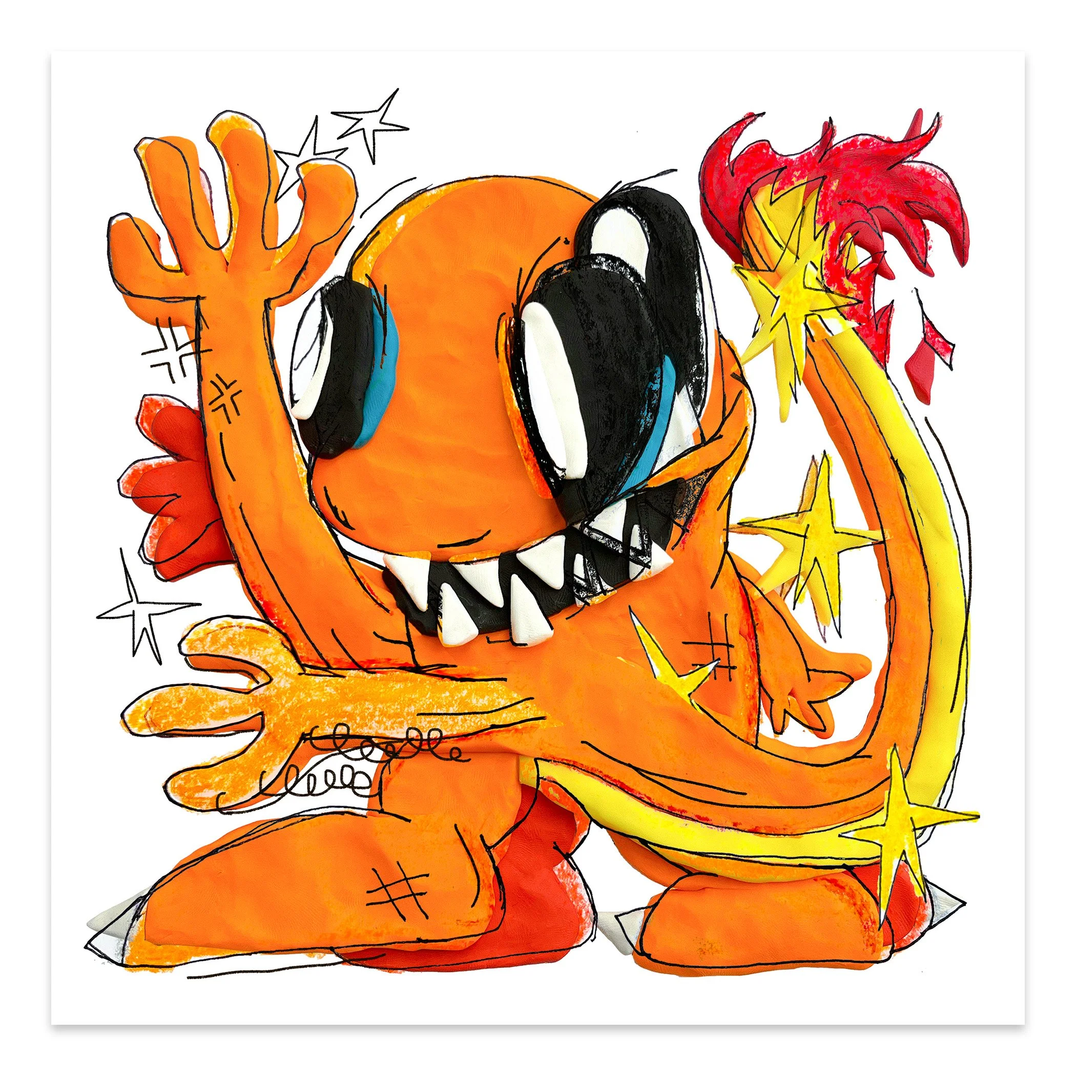 Charmander Culture Sculpture - Art Print