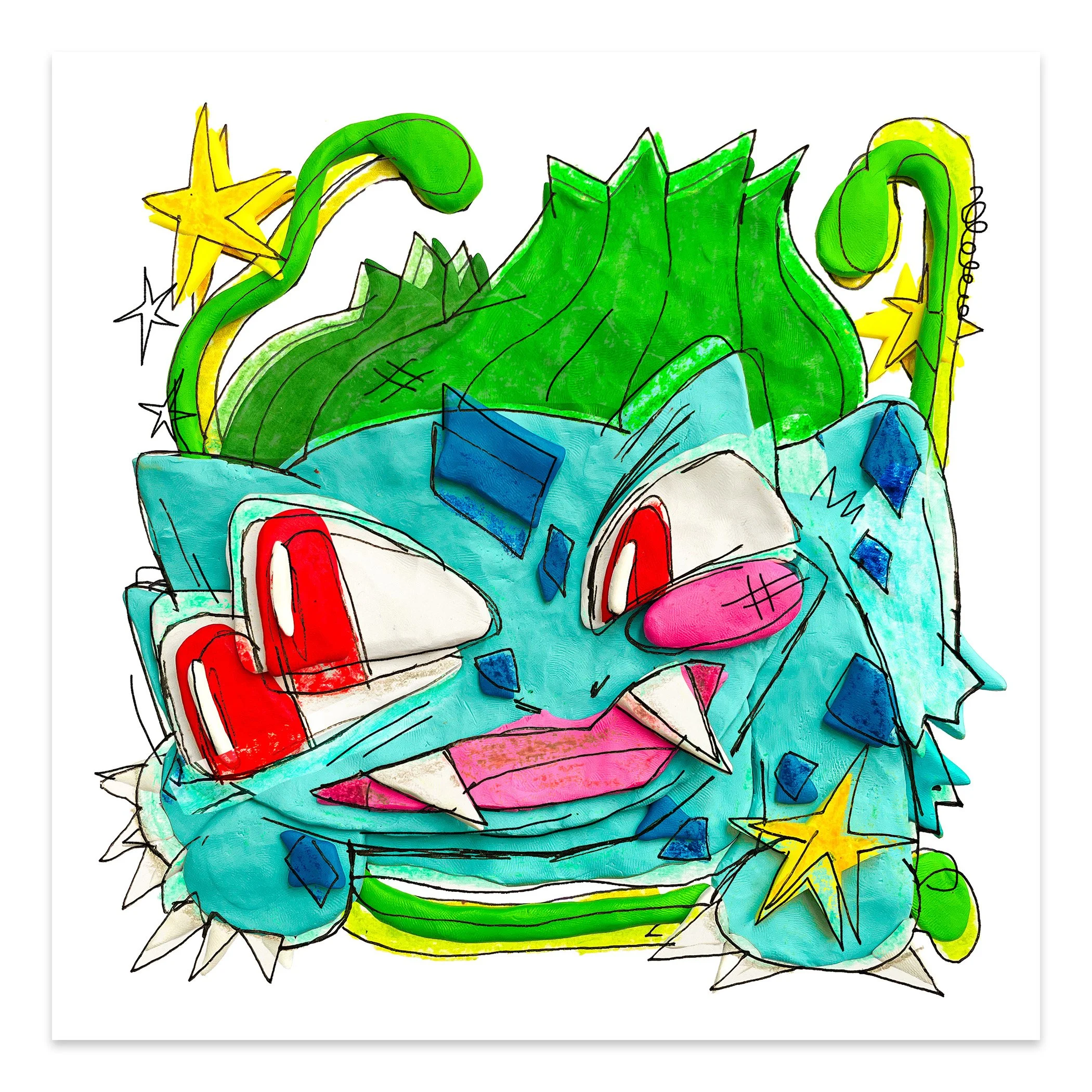Bulbasaur Culture Sculpture - Art Print