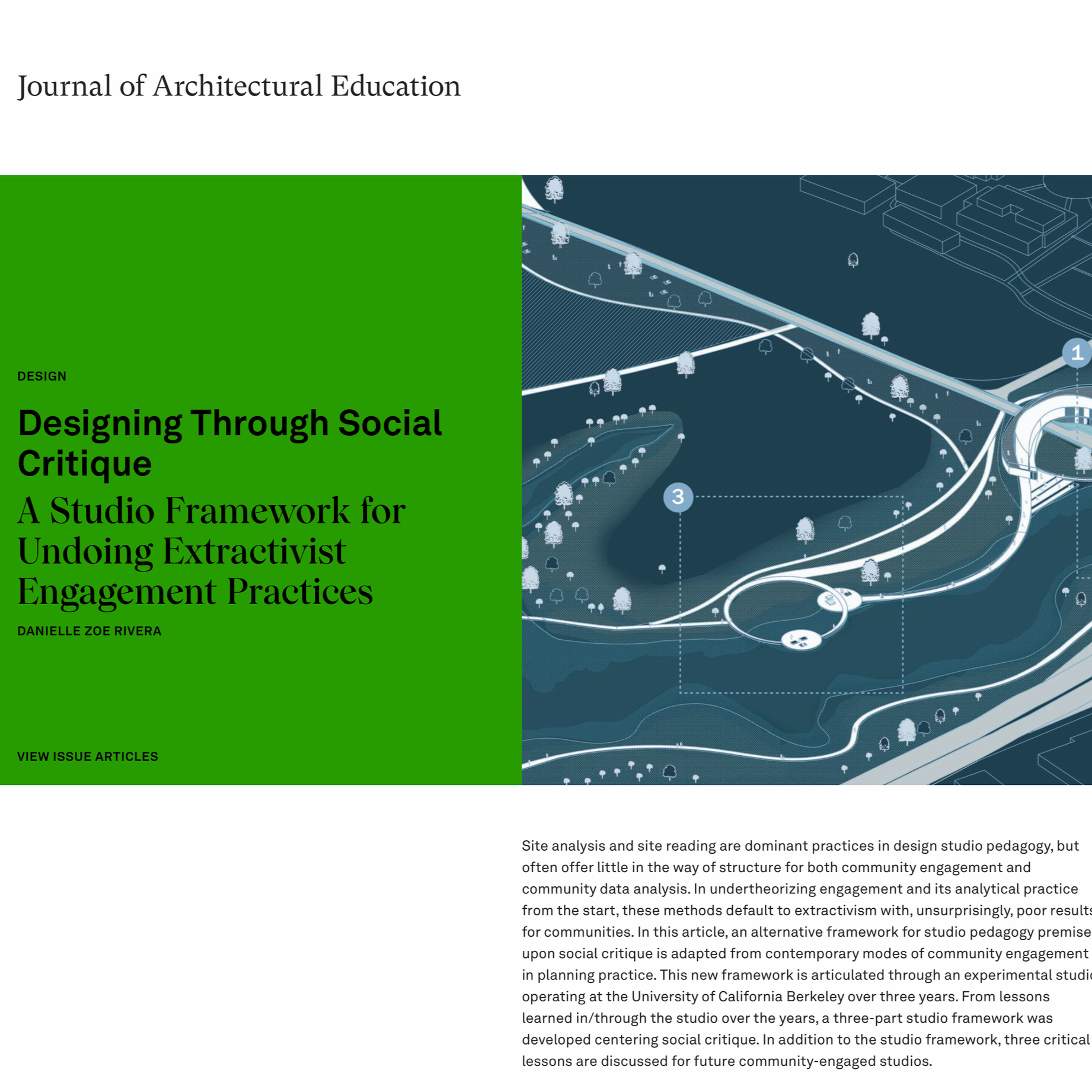 Screenshot of publication on the JAE website