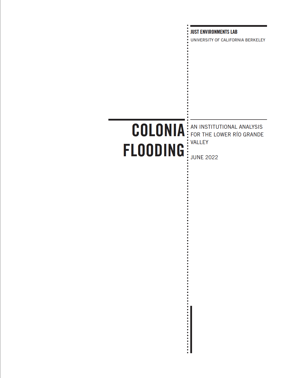 Image of front page of Colonia Flooding report.