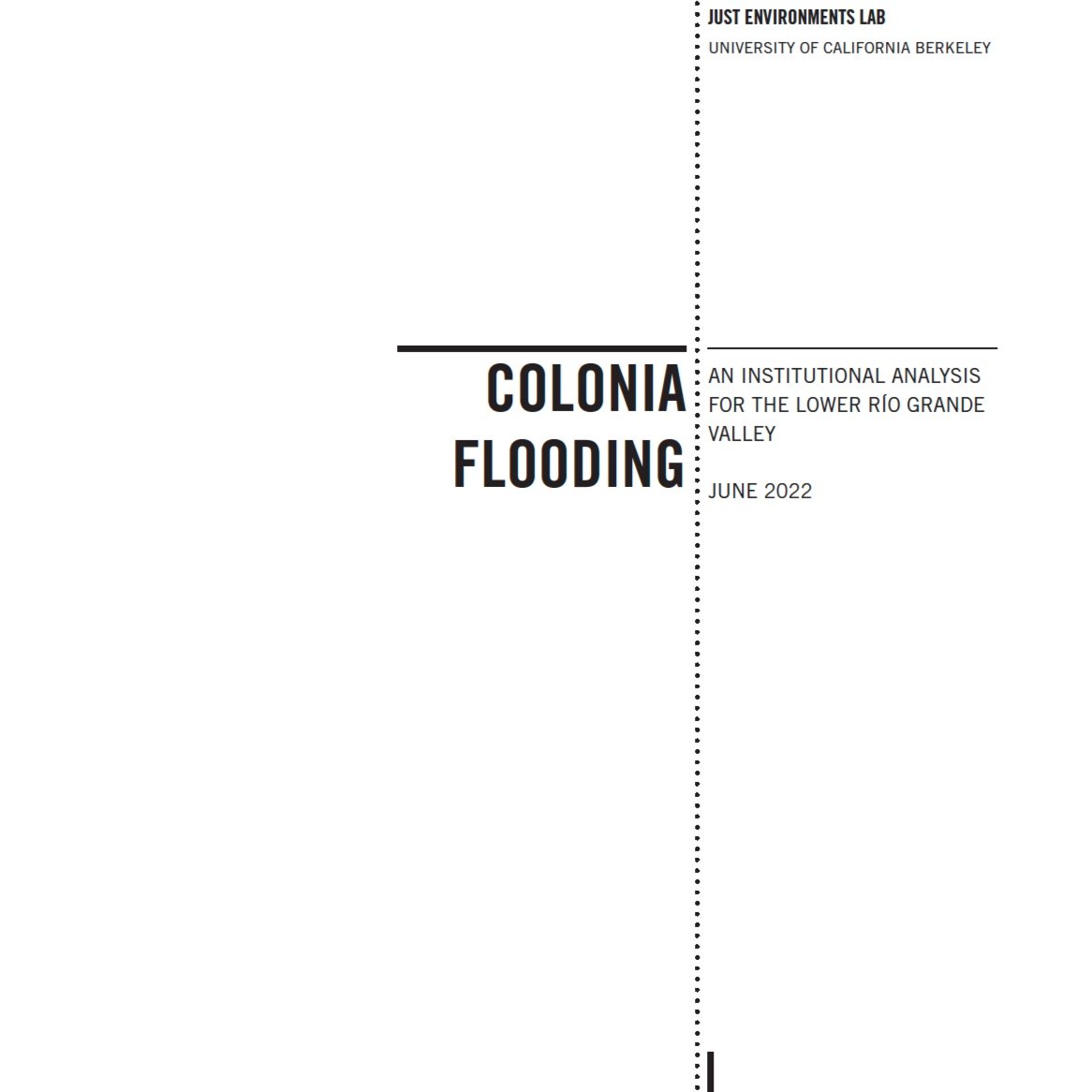 Cover of our lab's report on colonia flooding