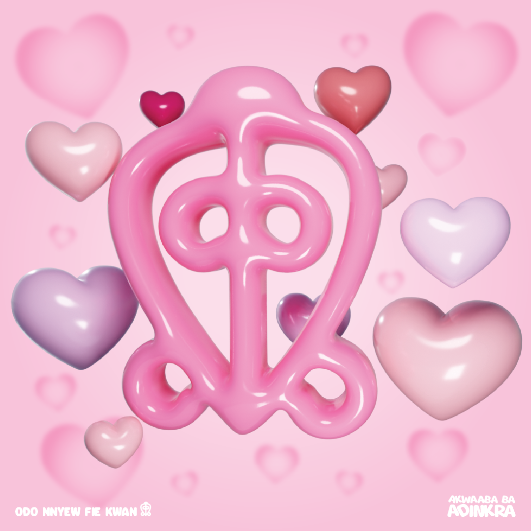 Love Does Not Lose Its Way Home/Odo Nnyew Fie Kwan: This symbol represents the power of love and faithfulness. It symbolizes that those led by love always end up where they should be.