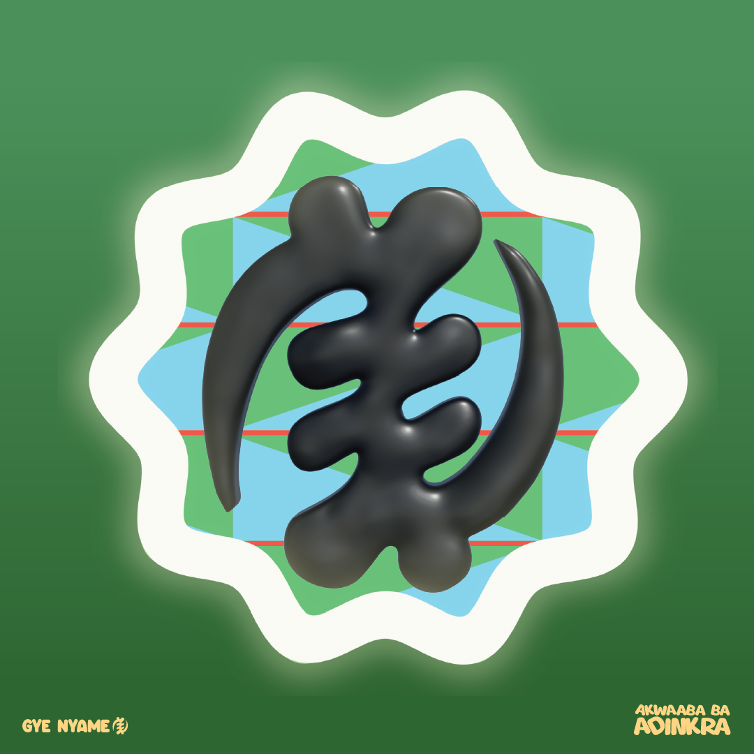 Accept God/Gye Nyame: One of the most popular and recognizable Adinkra symbols. This symbol represents the omnipotence and immortality of God. The Gye Nyame symbol is so important that it’s even featured on the 200 cedi banknote. 