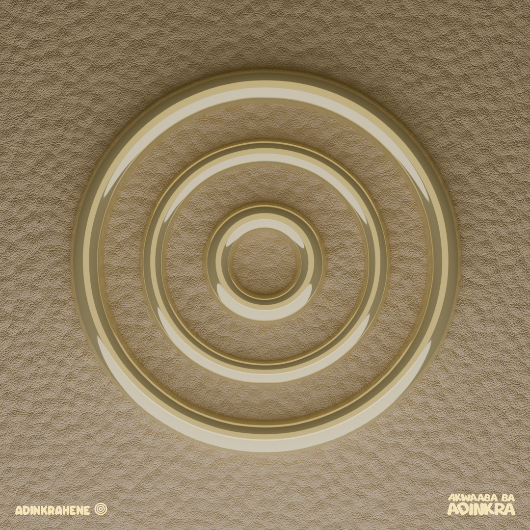 Chief of Adinkra/Adinkrahene:

This symbol represents greatness, authority, leadership, and charisma. There are many ideas about the physical origins of this symbol. One of the many speculations is that it formed from ripples in the water.