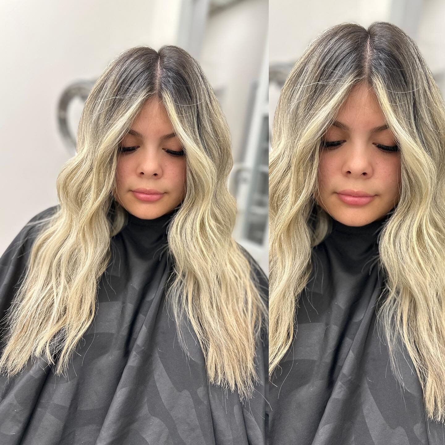 Transitioned to a rooty lived in balayage instead of a full highlight&mdash; softer grow out, she can go longer between appointments. By far my all time favorite look 🤩 makes the $ piece pop 
&bull;
#hairreels #blondingprocess #sandiego #sandiegohai