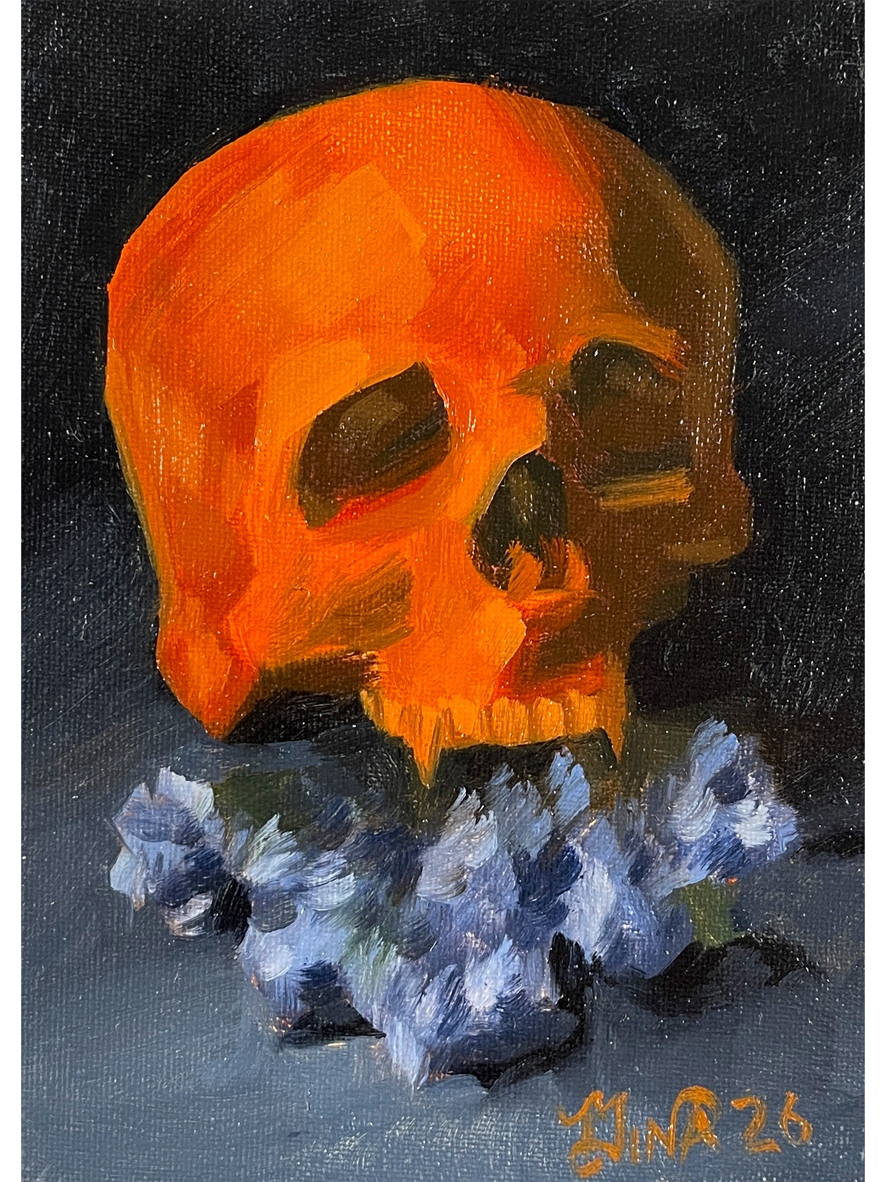 Skull and Flowers