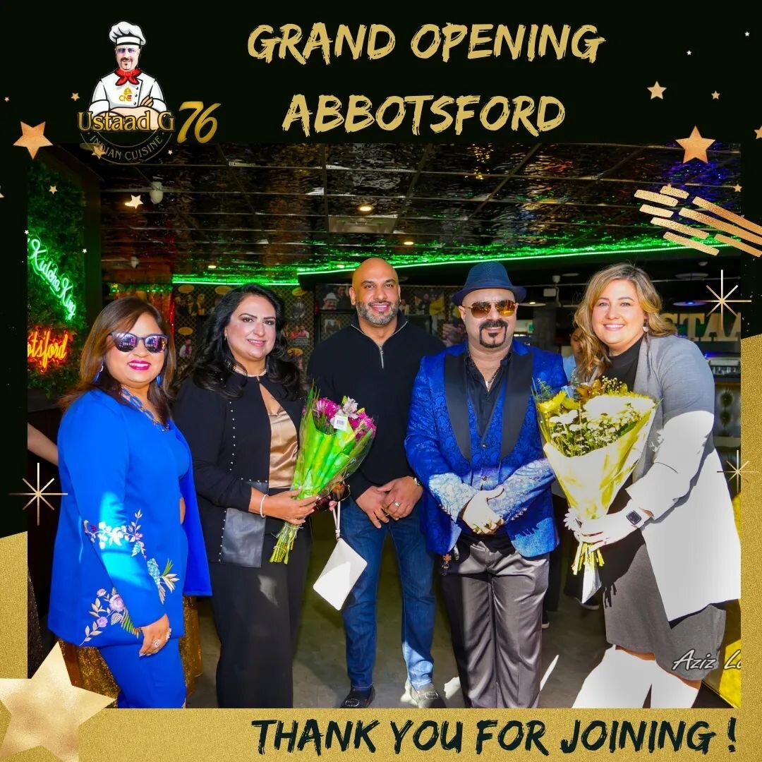 Gratitude overflow! 🙏✨ We couldn't be more thrilled to extend our heartfelt thanks to all the incredible guests and dignitaries who graced the grand opening of our 9th Ustaad G76 location in Abbotsford. Your presence made this moment truly unforgett