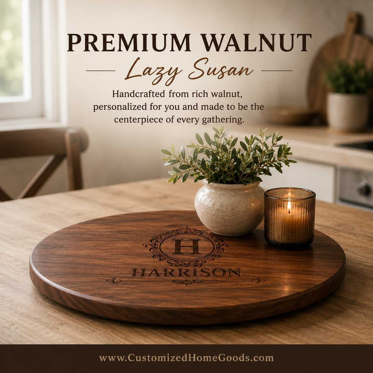 walnut lazy susan