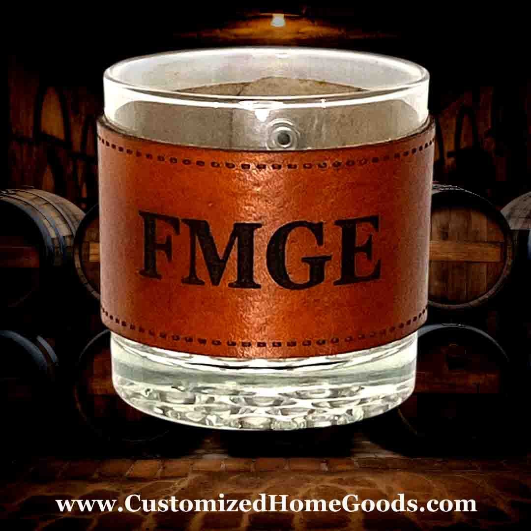 Engraved Initials Bourbon Glass