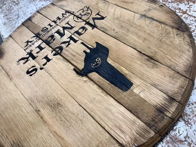 Makers Mark bourbon barrel lid authentic distillery | Reclaimed whiskey barrel head Maker’s Mark | stamp |