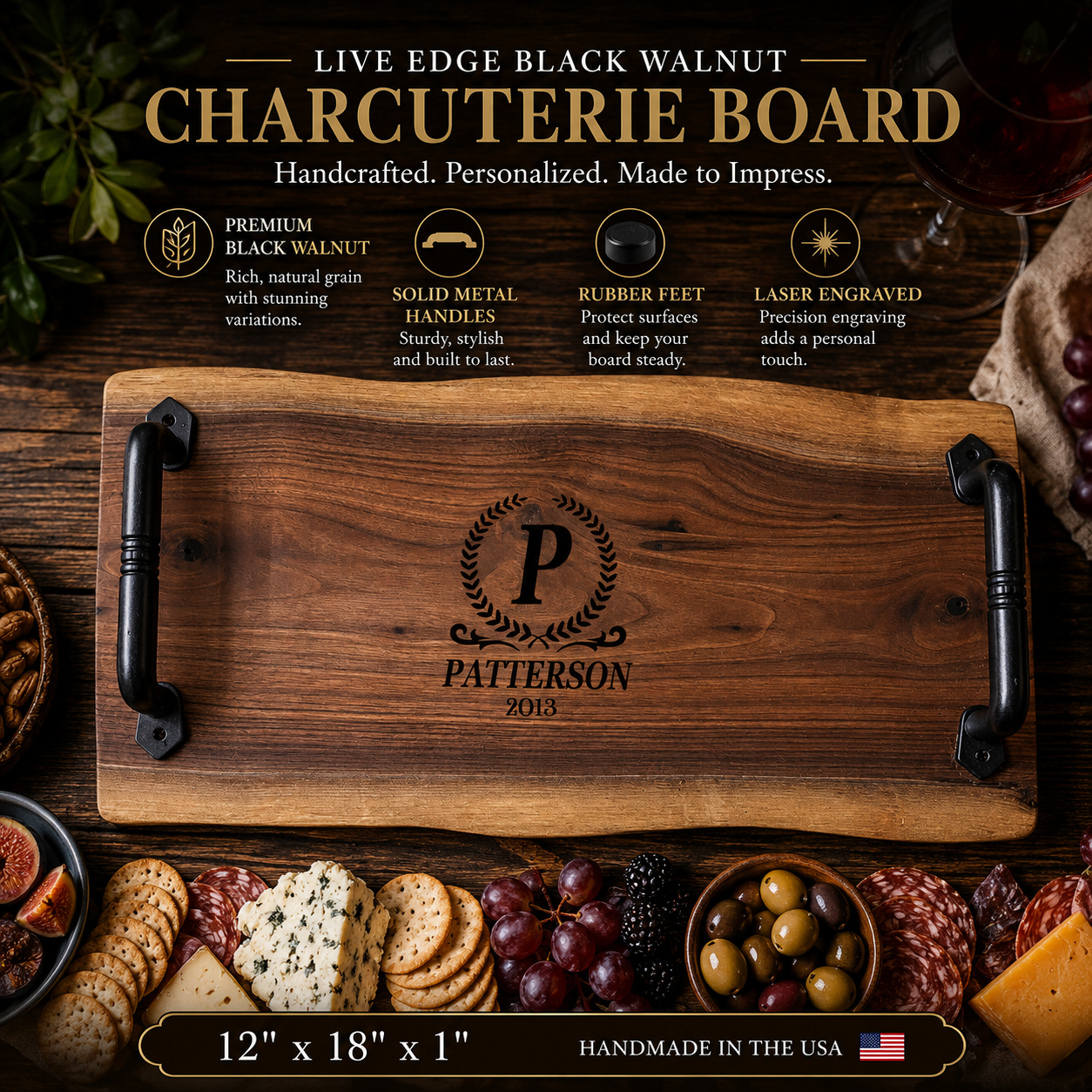 live edge charcuterie board