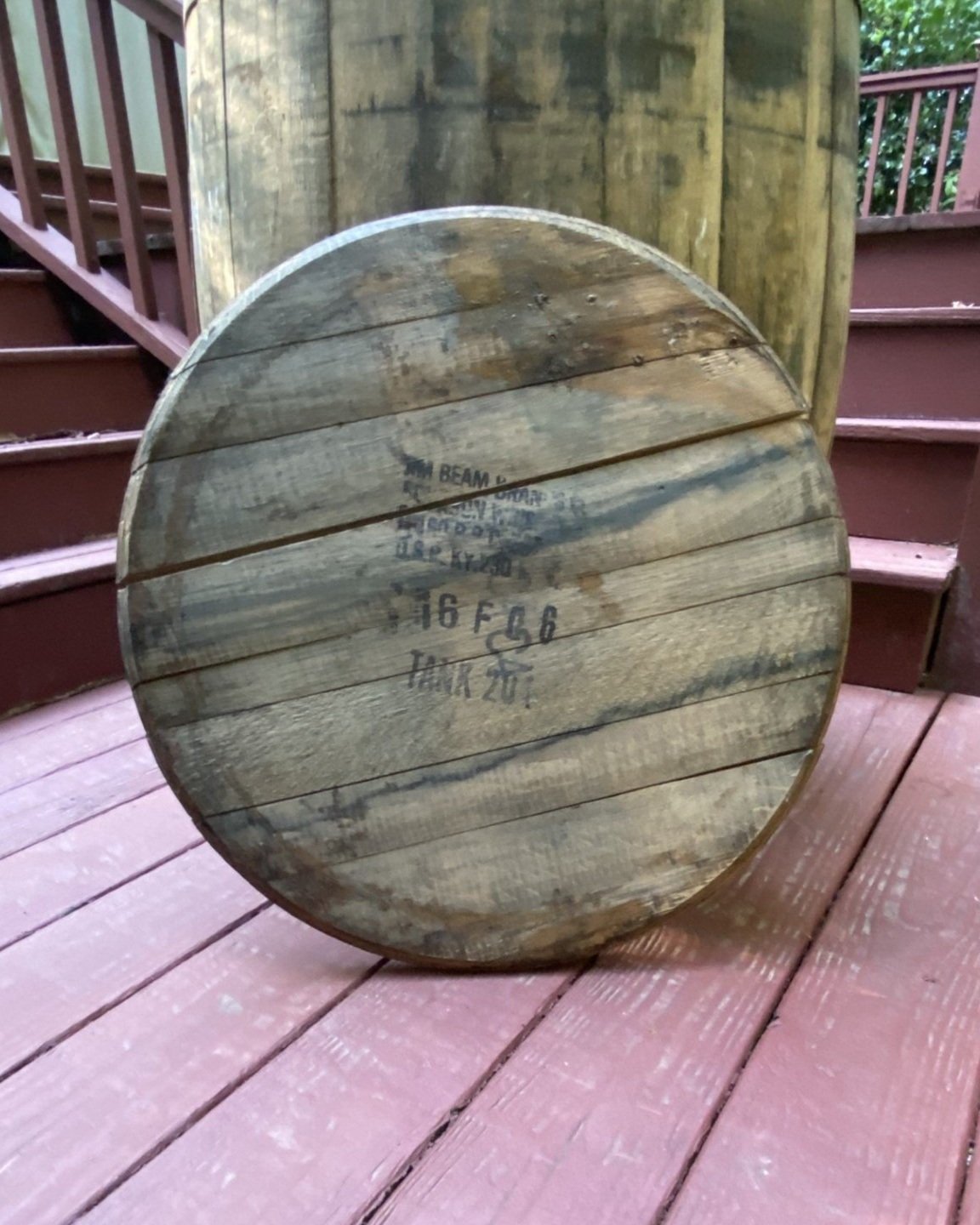 Whiskey Distillery Stamped Barrel Lid 001