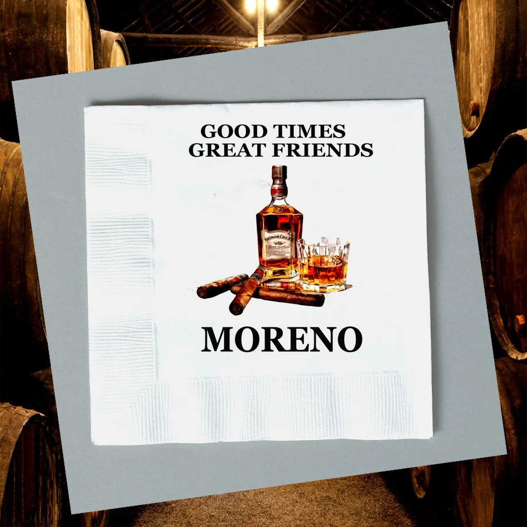 Custom Whiskey Bar Napkins | Personalized Bourbon Bar Napkins