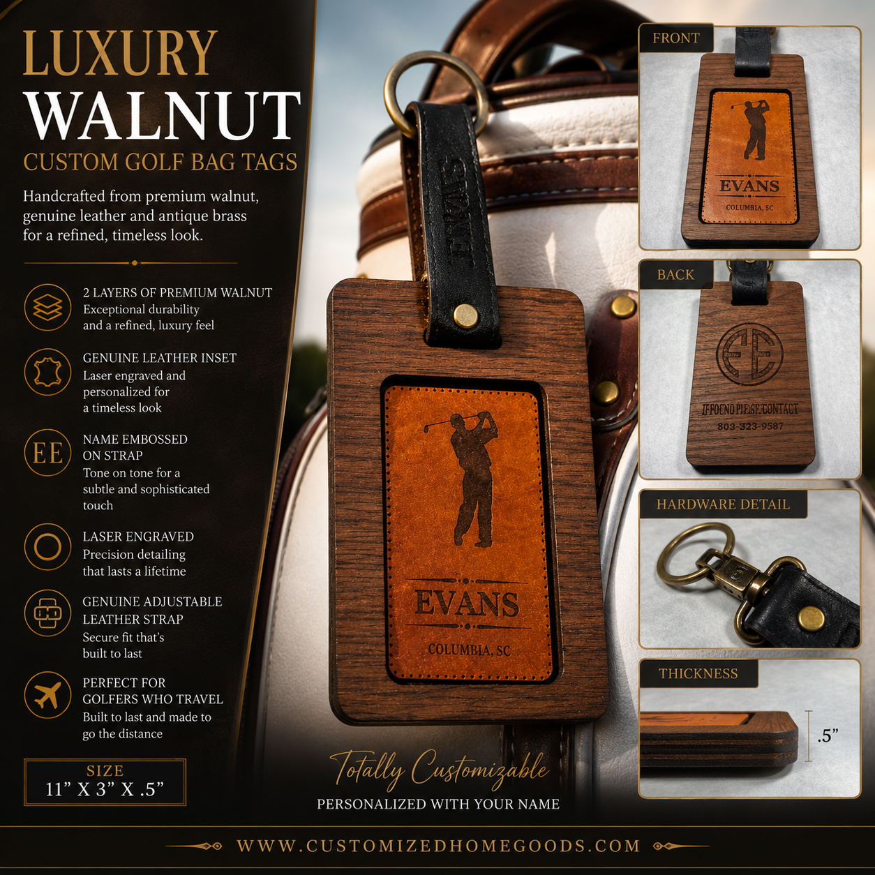 Personalized Golf Bag Tags for Travelers