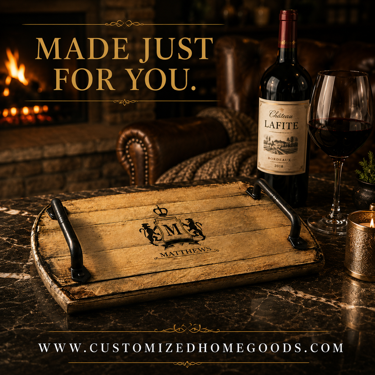 Custom Wine Gift | Wine Serving Tray