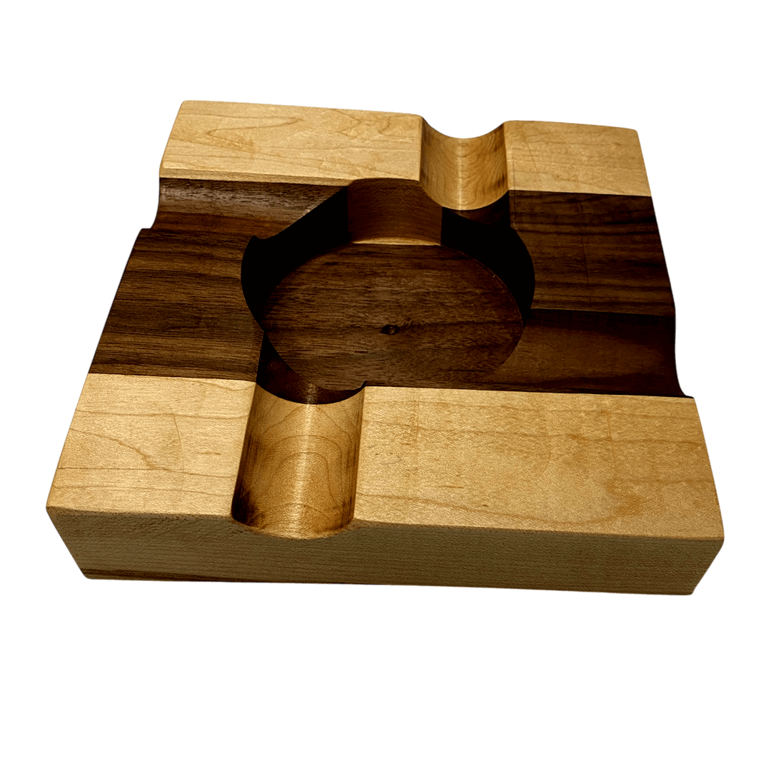 walnut maple cigar ashtray