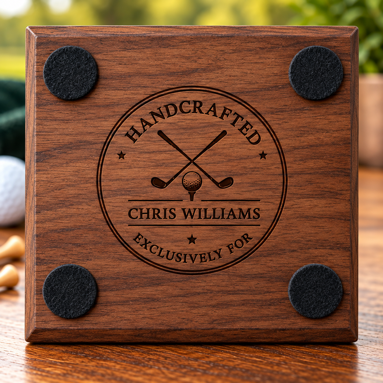 Handcrafted Walnut Golf Ball Display