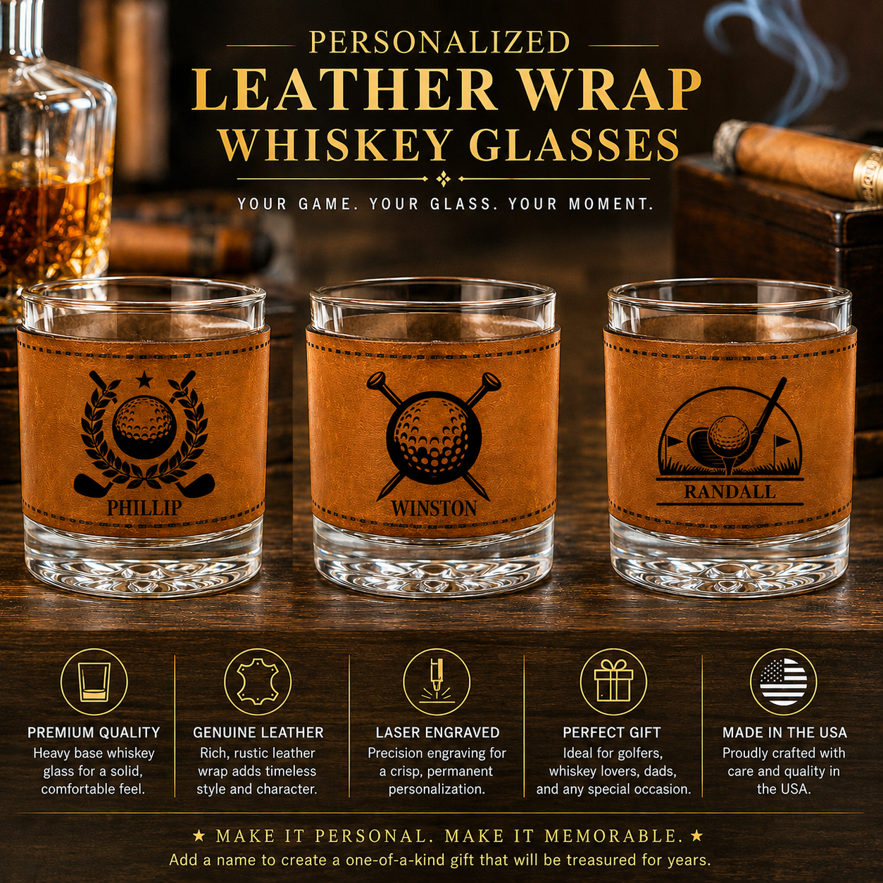 Golf Whiskey Glass
