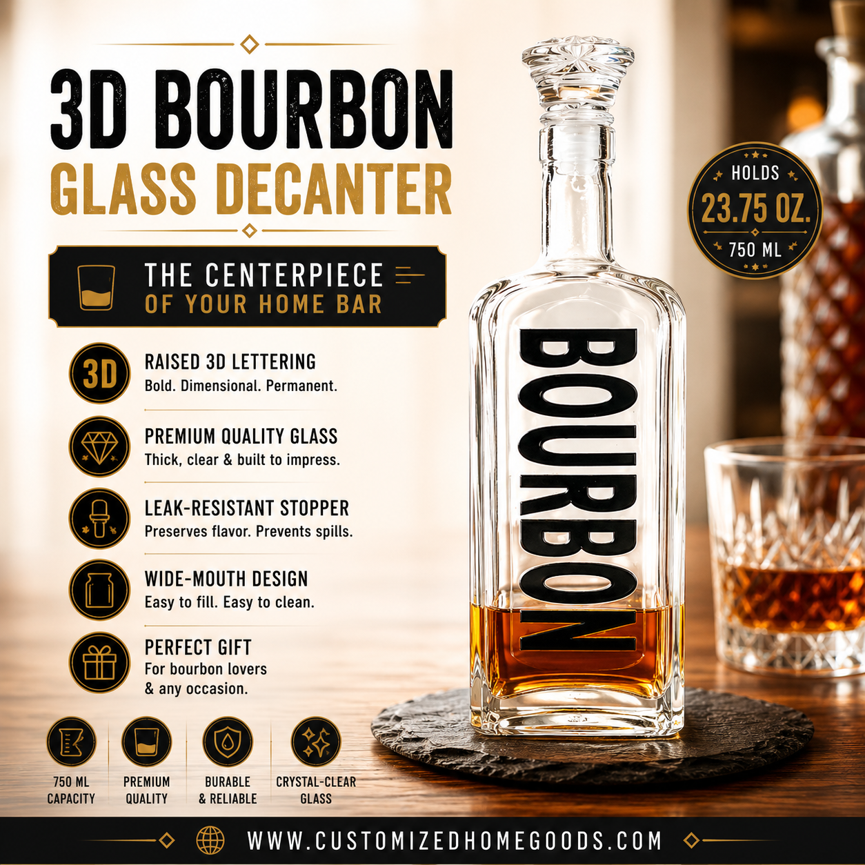 Glass Bourbon Decanter