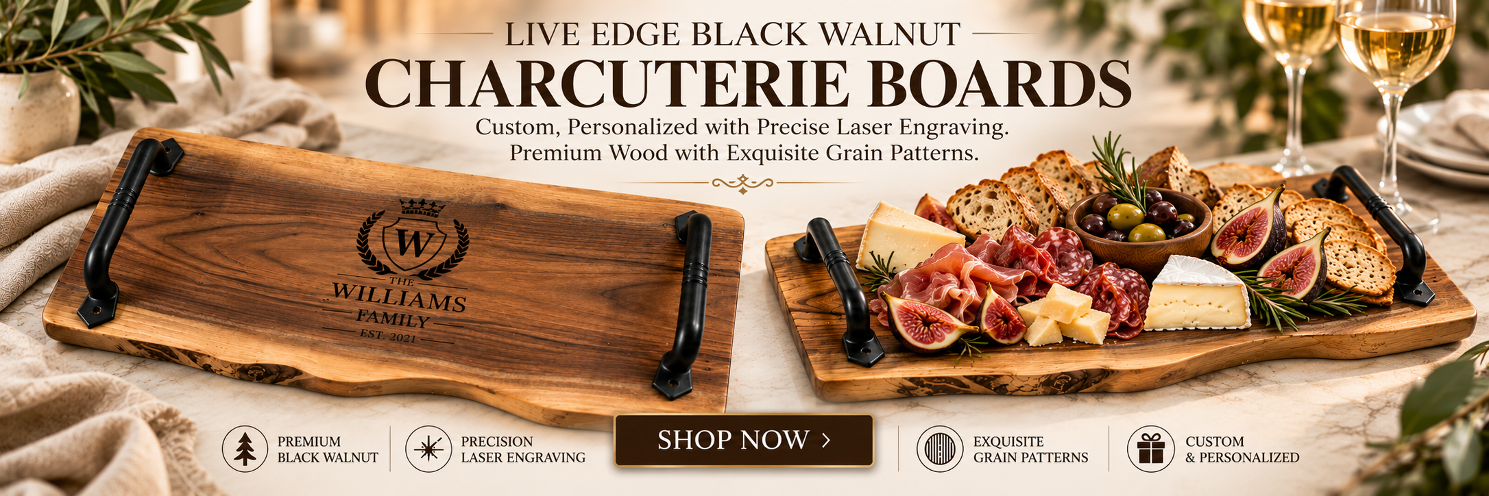 Walnut Charcuterie Boards
