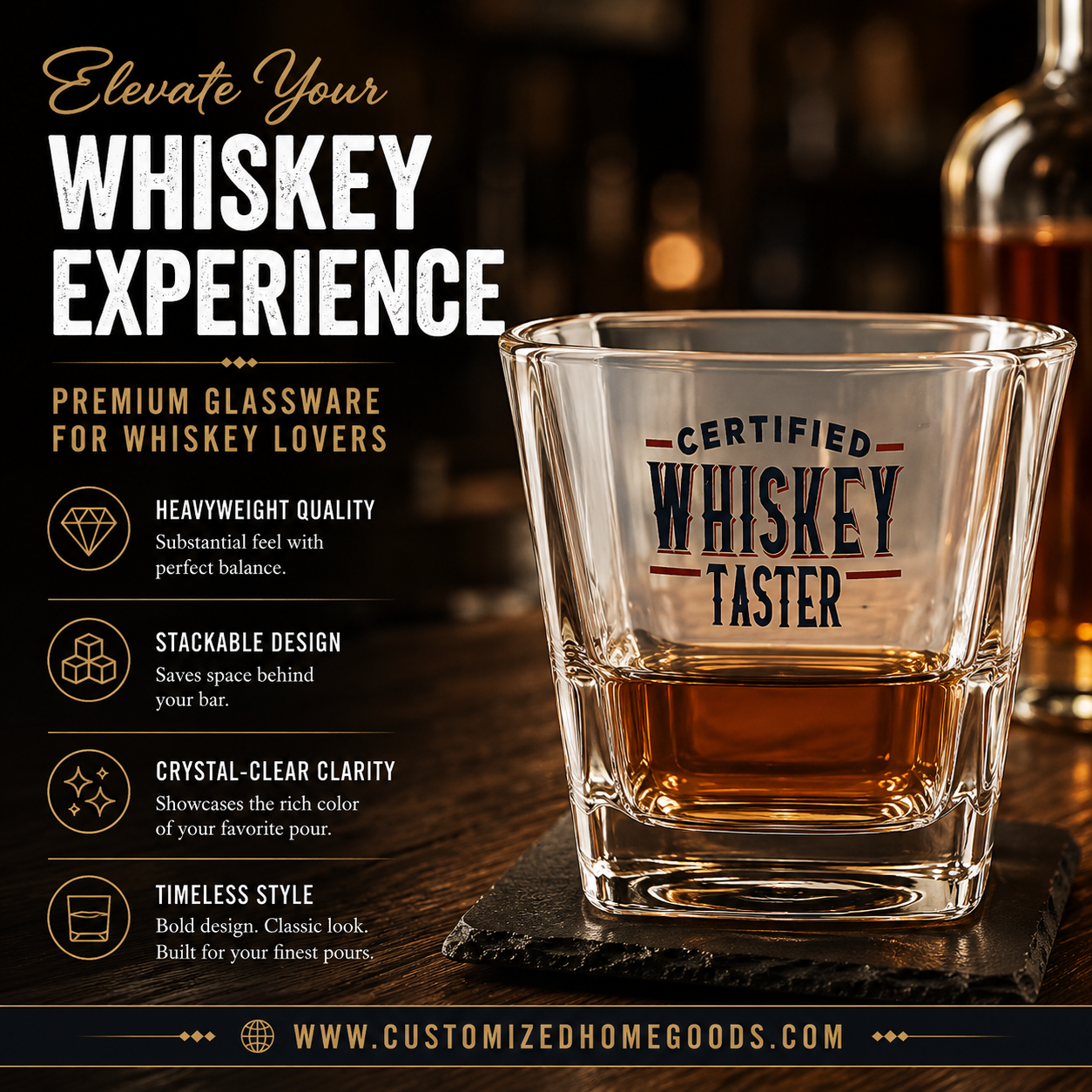 Gift for home bar | man cave glasses