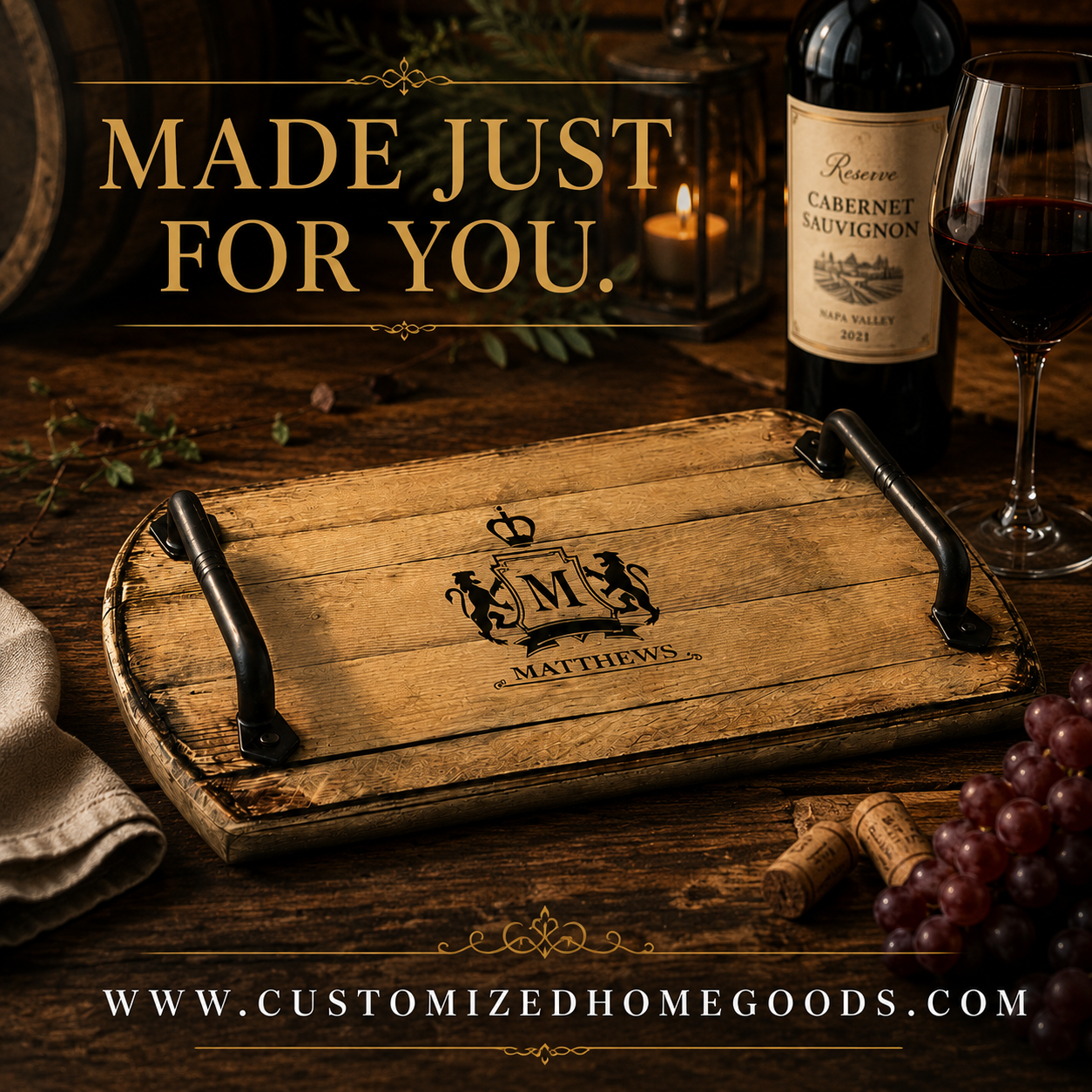 Personalized Wine Tray