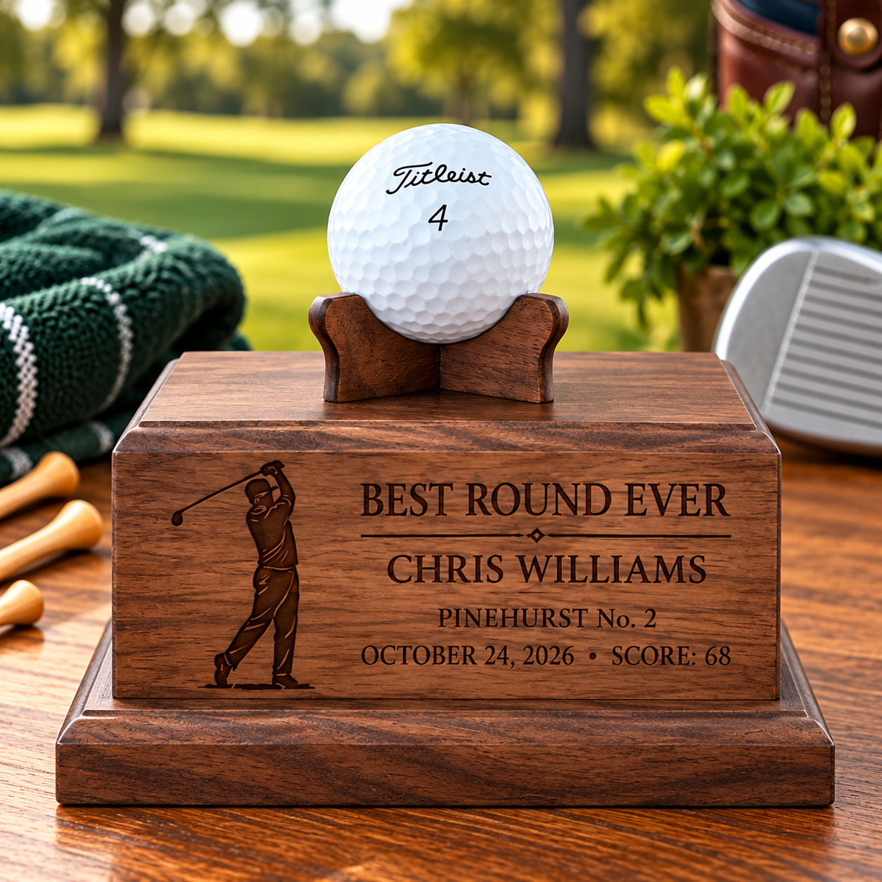 Engraved Golf Trophy on the Course | Golf Gift