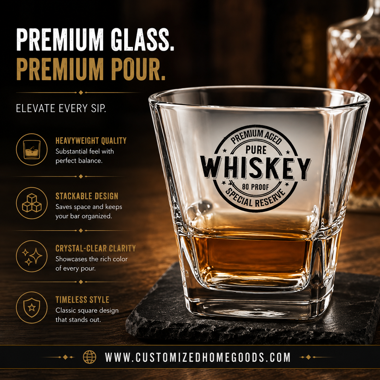 Whiskey Glassware | Man Cave Gift