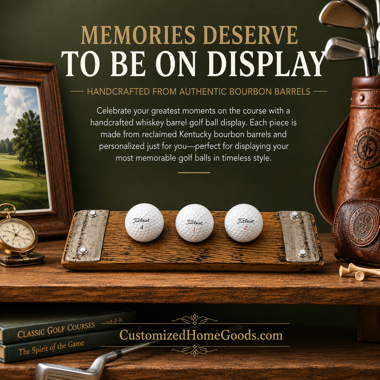 Bourbon Barrel Golf Ball Display