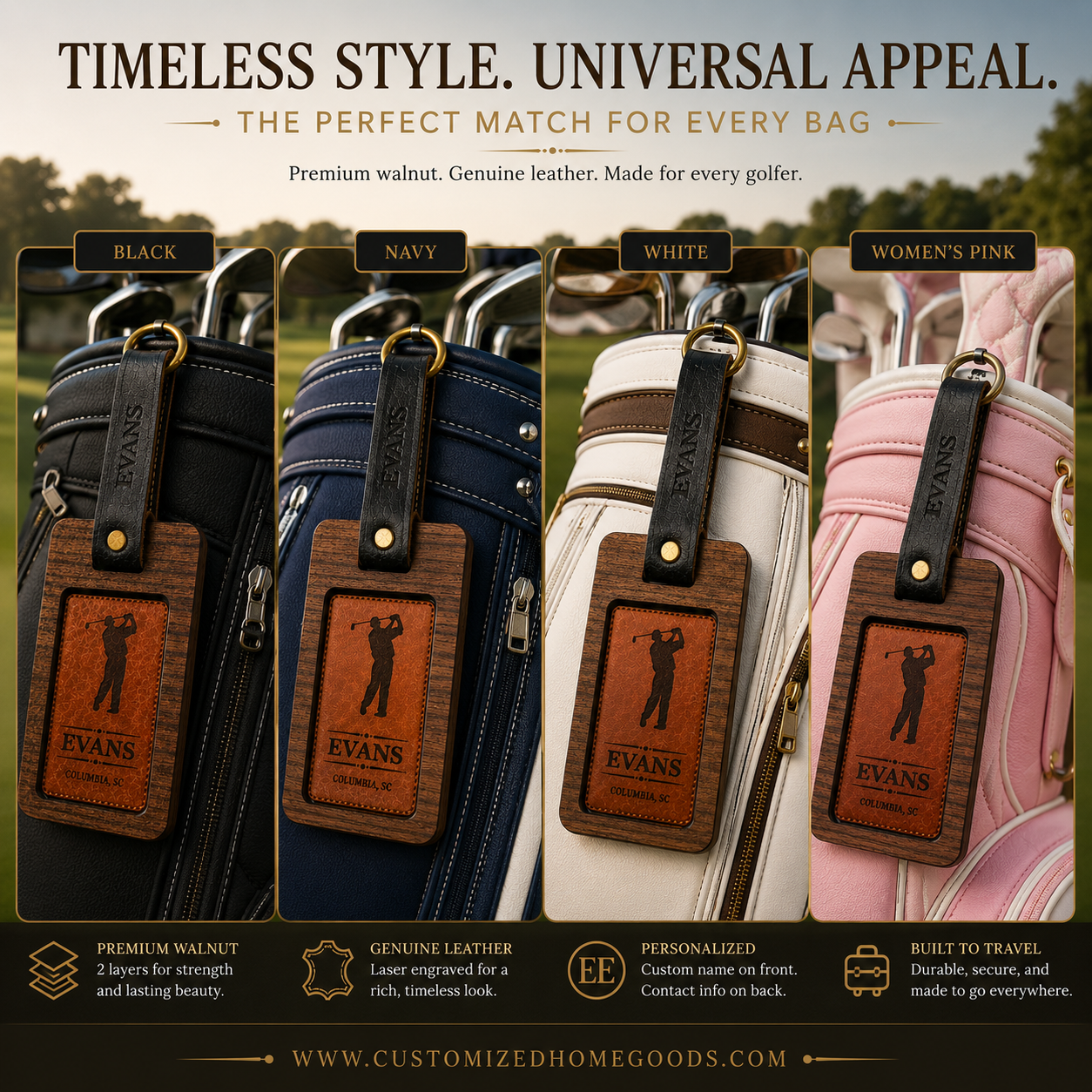 Luxury Golf Bag Tags for Every Style