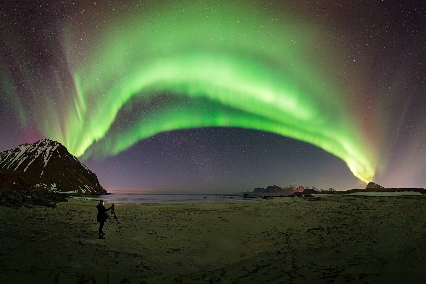 ASTRONOMICAL TWILIGHT AURORA
Upon reaching our photoshooting location for the night, we got the beautiful dance of the northern lights just before nighttime. The whole thing happened so fast that I'm glad I got the panorama in time.

Stay well and cl