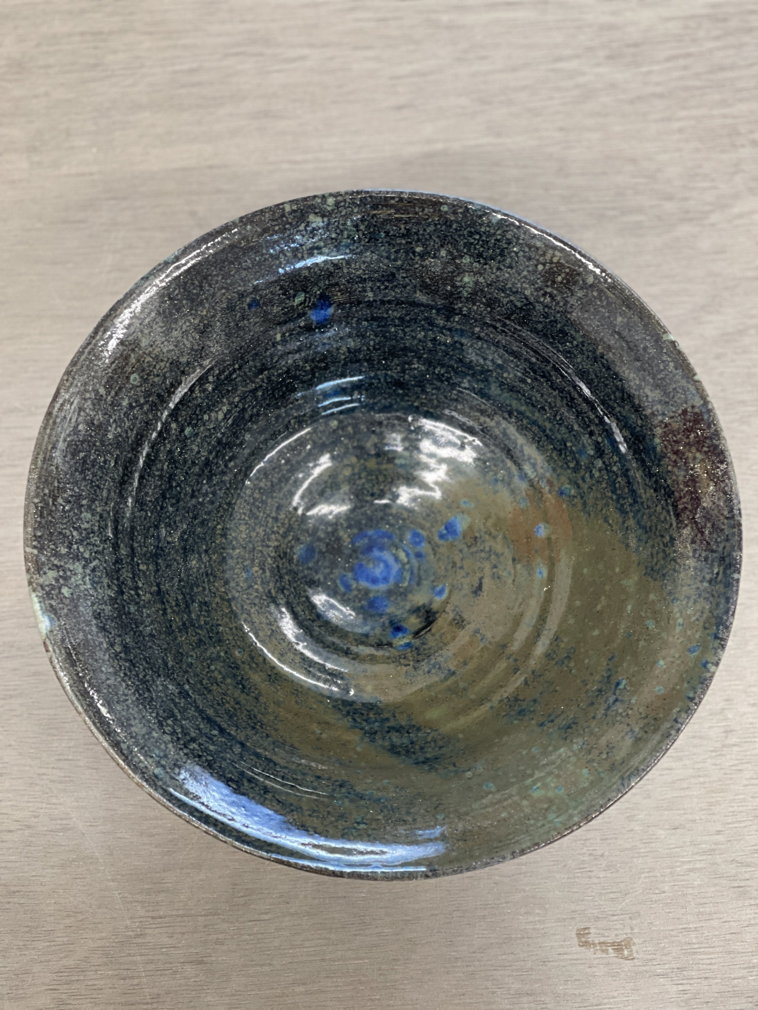 Cian's work includes flecks of cobalt oxide on top of Fjord blue. Very lovely.