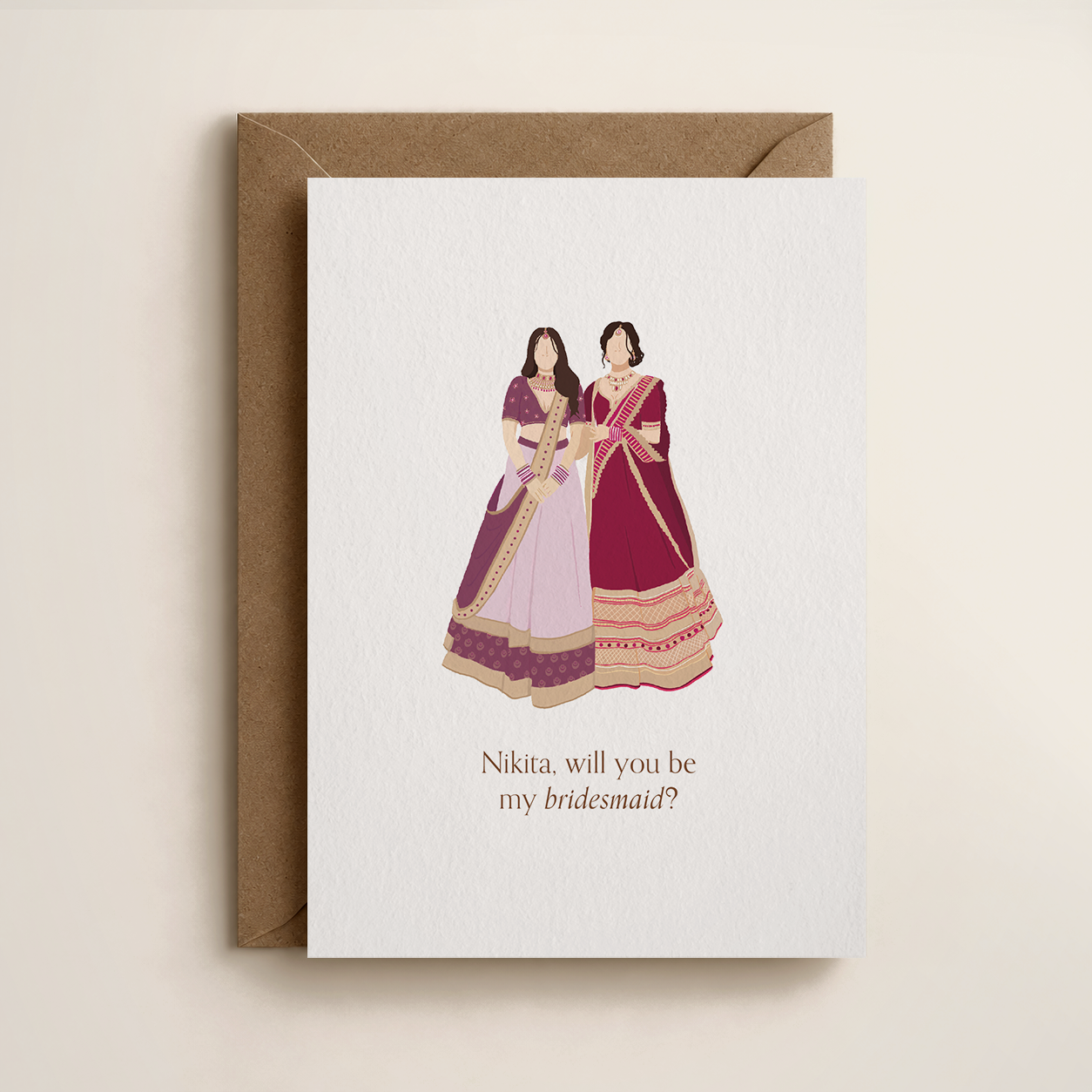 Personalised Bridesmaid Card