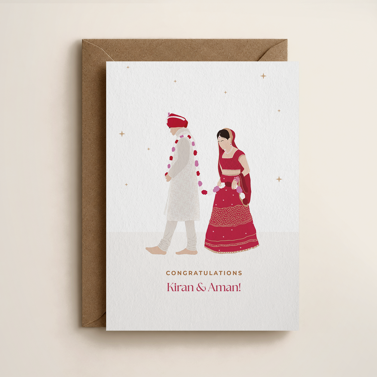 Indian Bride and Groom Card