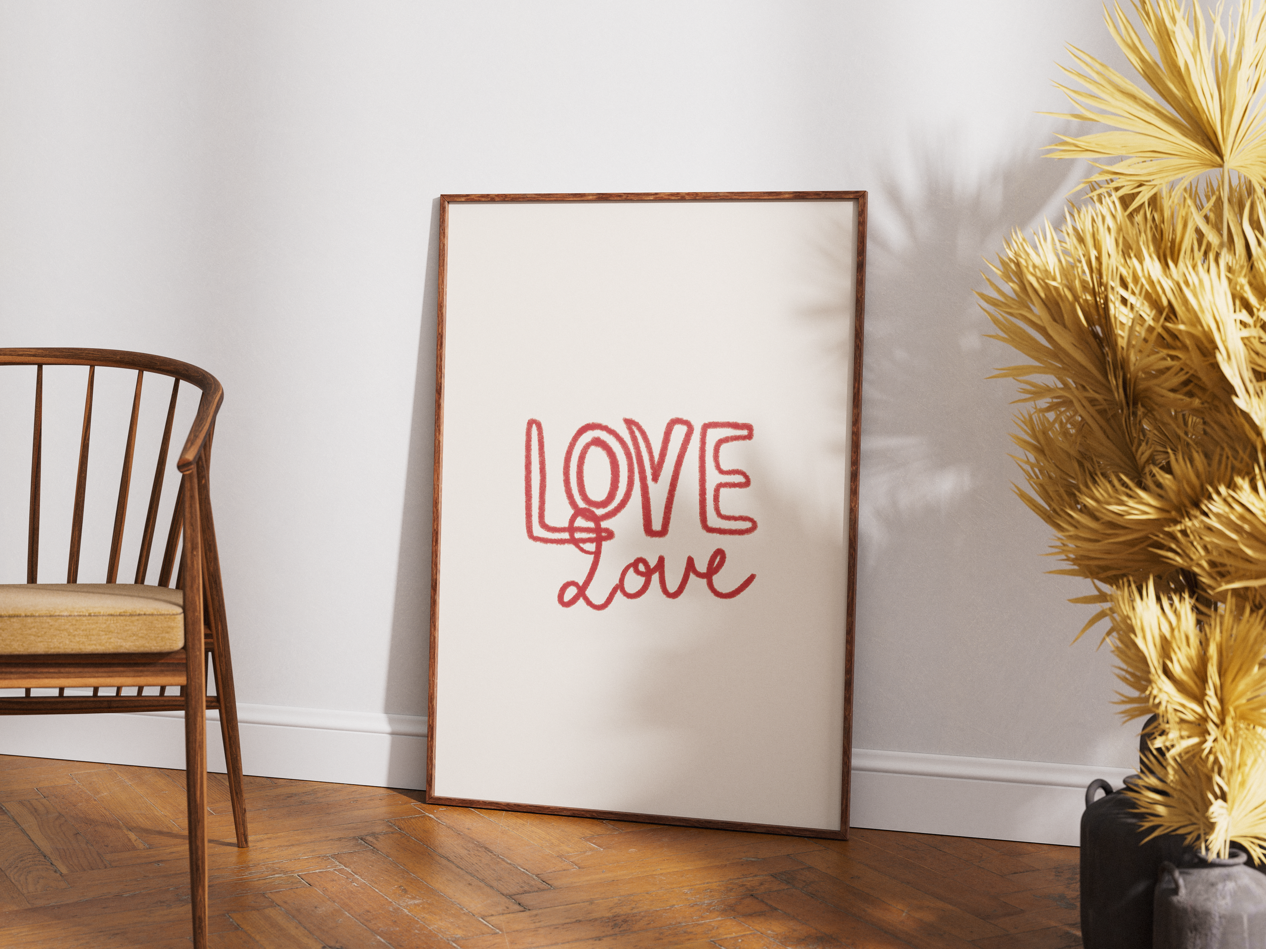 Abstract Love Typographic Wall Art Print