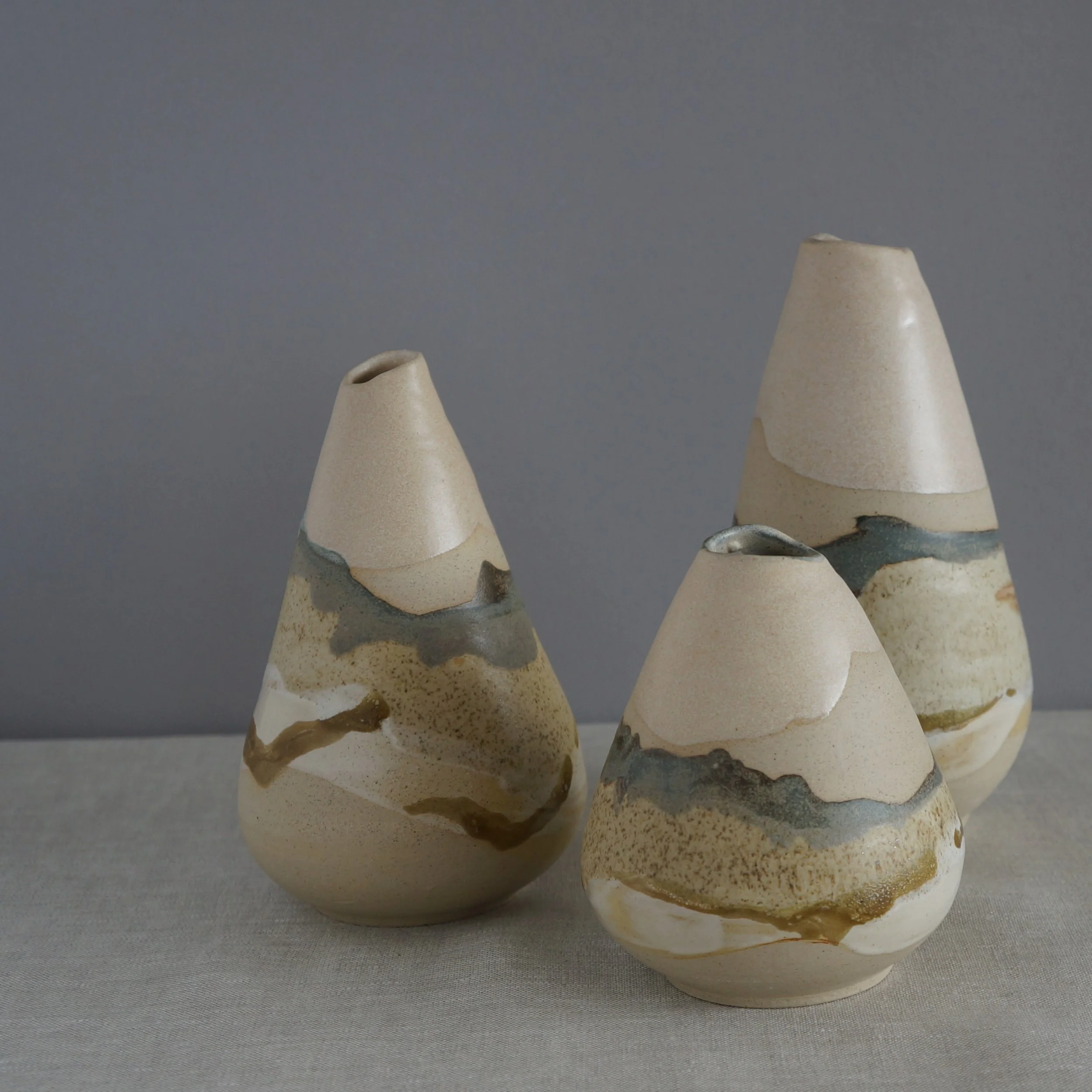 Cone Trio of Landscape Vases.JPG