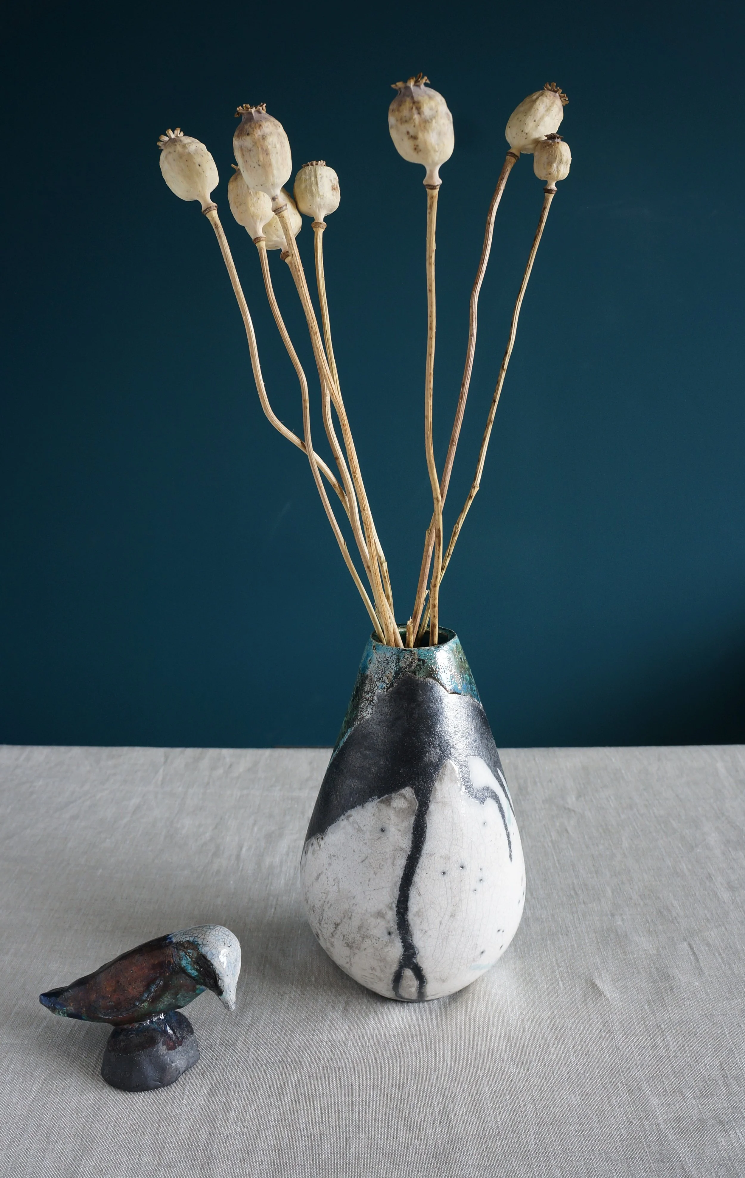 Raku Vase and Bird 2.JPG