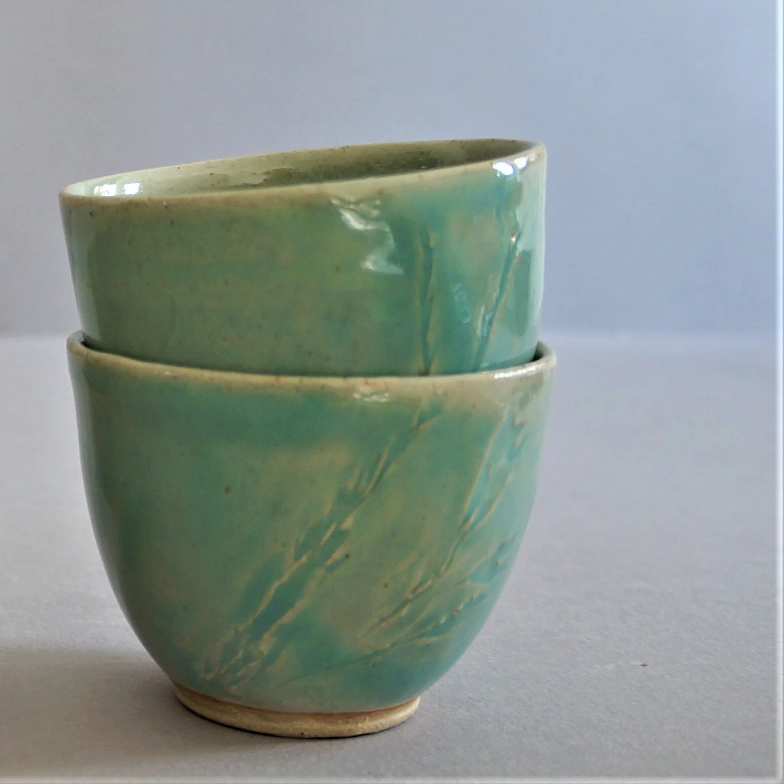 Faux Celedon Small Grass Impression Cups