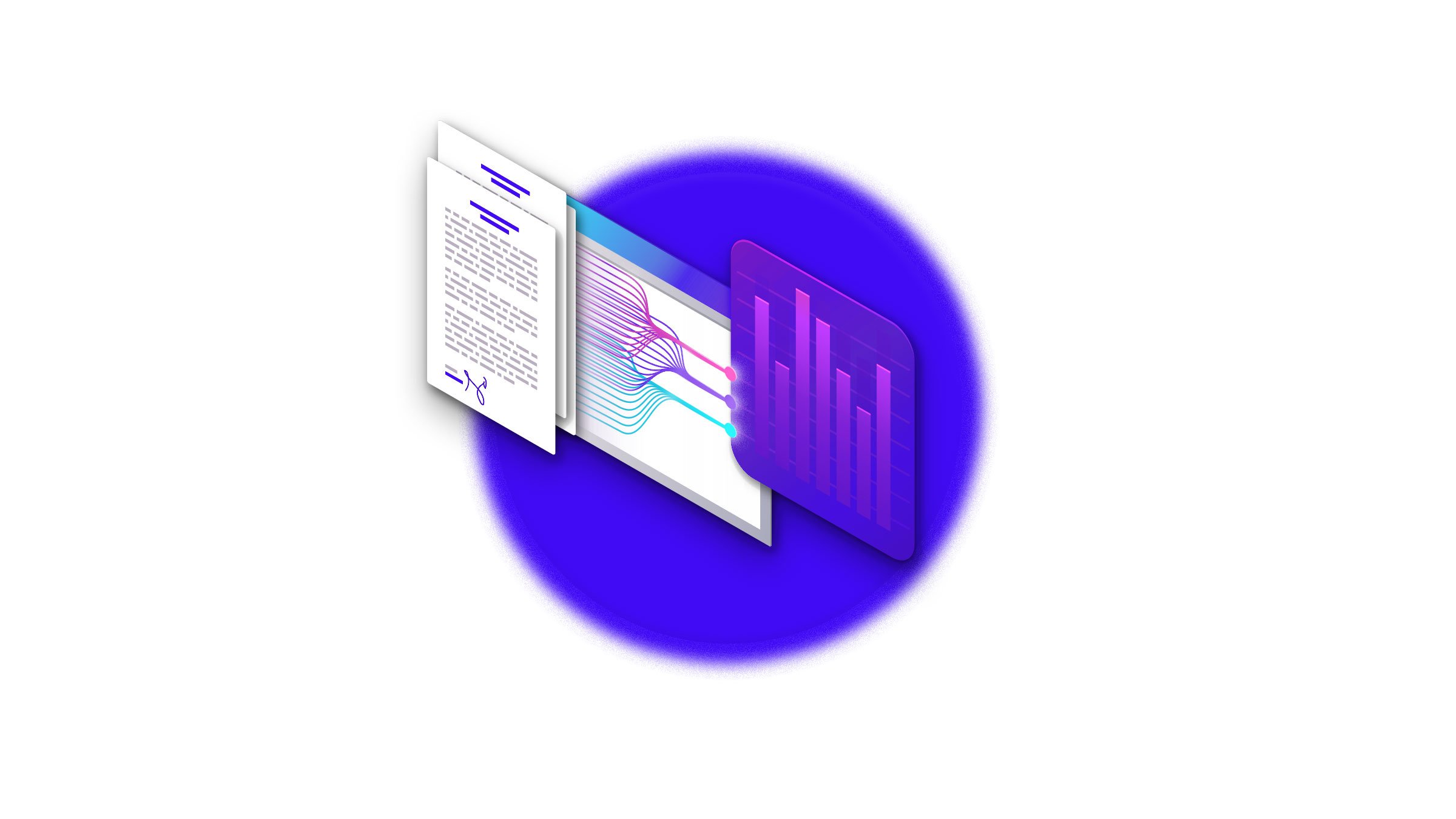 Graphic and text synthesized in table and values on purple background