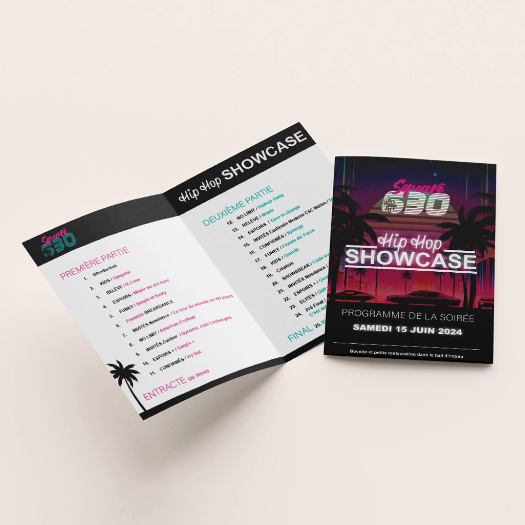 Mise en page programme de la soirée