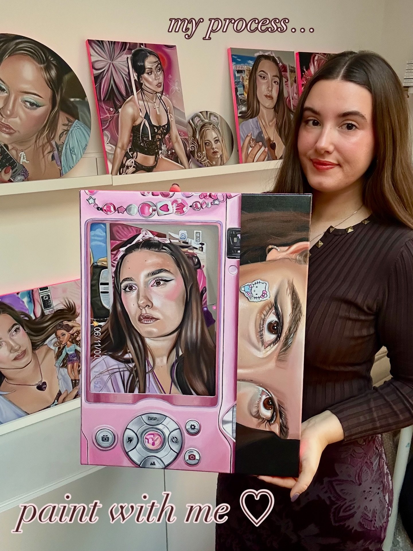 The process of my most recent self portrait! <3 

#oilpainting #2000s #digitalcamera #y2k #nostalgia #girlyart #pink #art #artist #explorepage