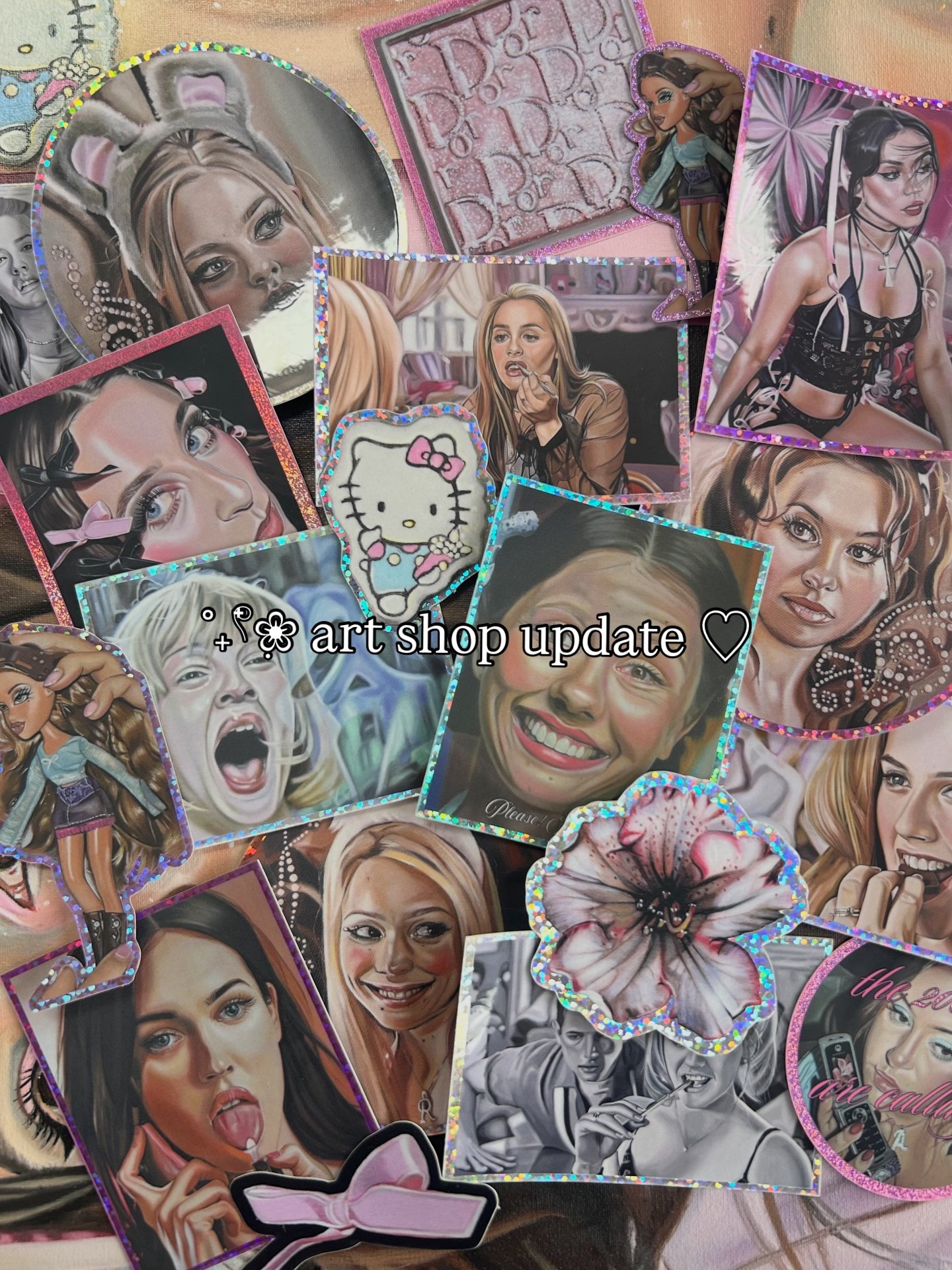 ALL MY STICKERSS ♡ (of my oil paintings!!) I&rsquo;m sooo in love with each of them and I&rsquo;m soo so grateful to everyone who&rsquo;s ordered!! 🥹💘 Swipe till the end to see which one is my fav! <3 &deg;❀⋆.ೃ࿔*:･

Use code ~ ANGEL10 for 10% of