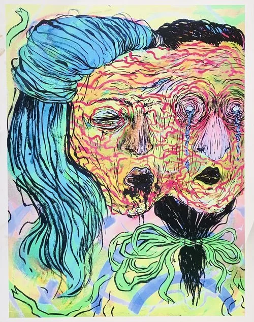 For Amelia - 2016, acrylic and ink on Rives BFK, 16x20 - gifted